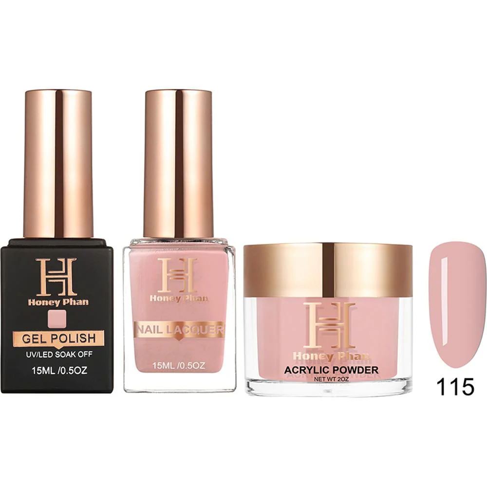 Honey's Nail Secret Combo - UV/LED Soak Off Gel Polish 0.5 oz. + Nail Lacquer 0.5 oz. + Acrylic Powder 2 oz. - #HP 115