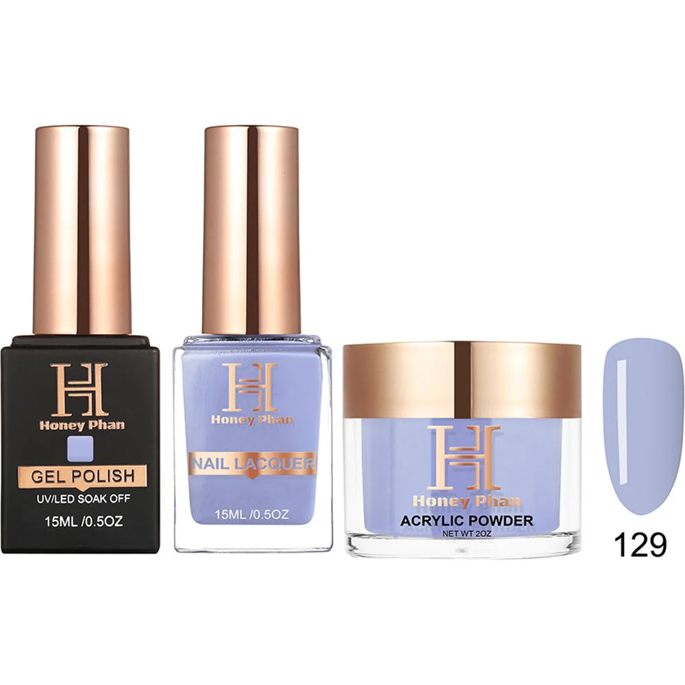 Honey's Nail Secret Combo - UV/LED Soak Off Gel Polish 0.5 oz. + Nail Lacquer 0.5 oz. + Acrylic Powder 2 oz. - #HP 129