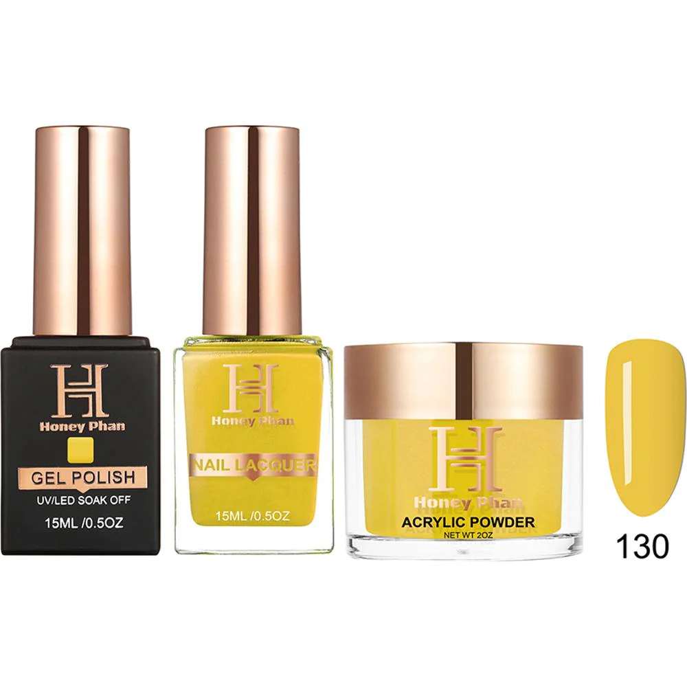 Honey's Nail Secret Combo - UV/LED Soak Off Gel Polish 0.5 oz. + Nail Lacquer 0.5 oz. + Acrylic Powder 2 oz. - #HP 130