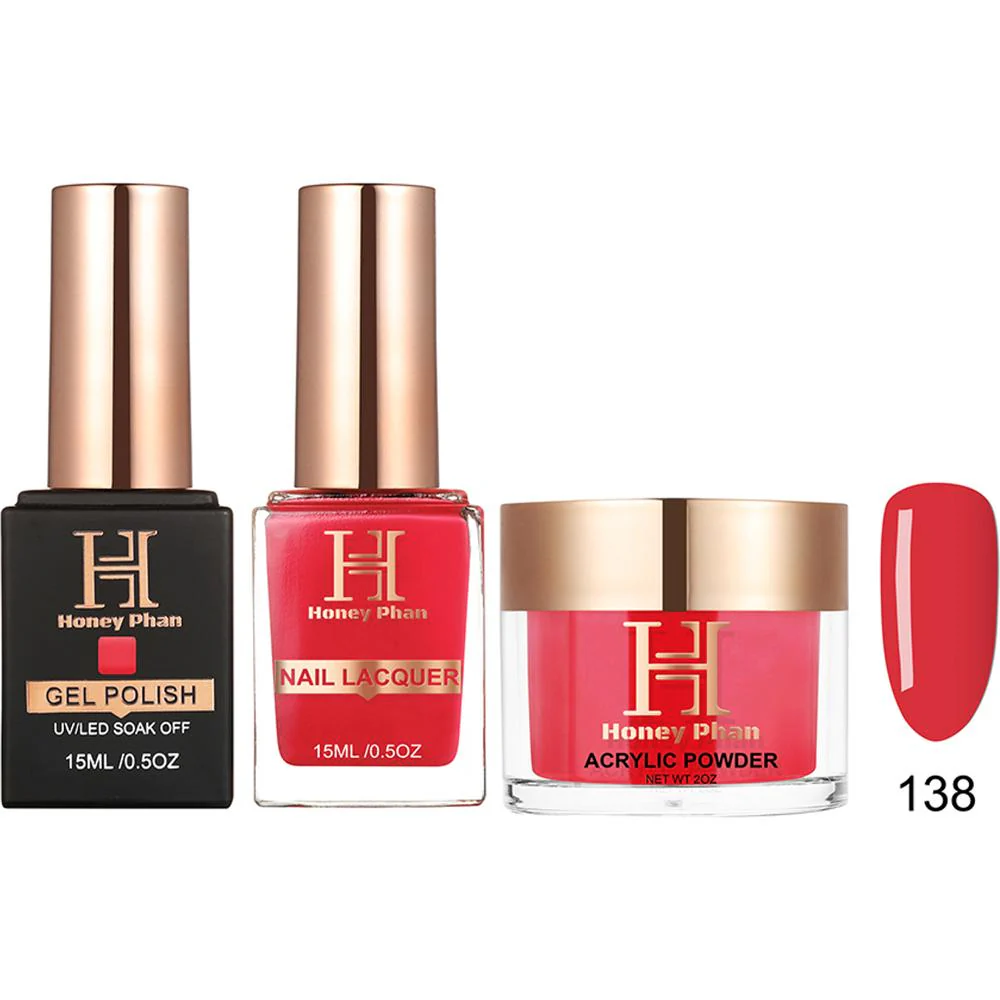 Honey's Nail Secret Combo - UV/LED Soak Off Gel Polish 0.5 oz. + Nail Lacquer 0.5 oz. + Acrylic Powder 2 oz. - #HP 138