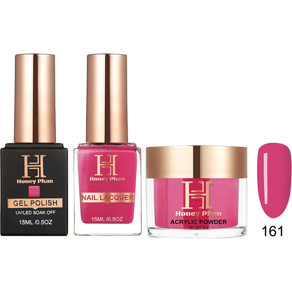 Honey's Nail Secret Combo - UV/LED Soak Off Gel Polish 0.5 oz. + Nail Lacquer 0.5 oz. + Acrylic Powder 2 oz. - #HP 161