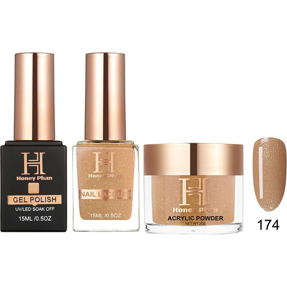 Honey's Nail Secret Combo - UV/LED Soak Off Gel Polish 0.5 oz. + Nail Lacquer 0.5 oz. + Acrylic Powder 2 oz. - #HP 174