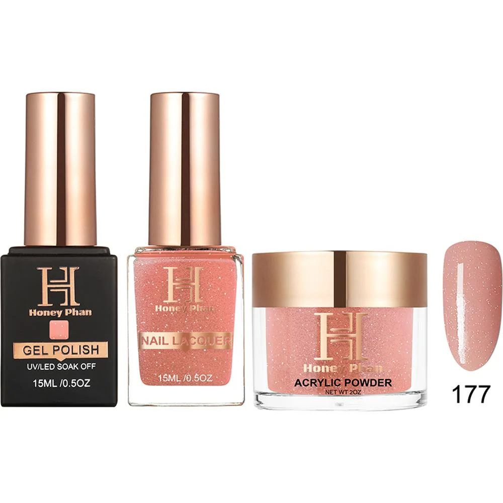Honey's Nail Secret Combo - UV/LED Soak Off Gel Polish 0.5 oz. + Nail Lacquer 0.5 oz. + Acrylic Powder 2 oz. - #HP 177