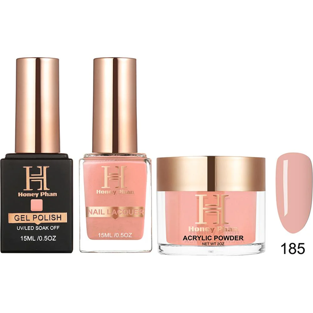Honey's Nail Secret Combo - UV/LED Soak Off Gel Polish 0.5 oz. + Nail Lacquer 0.5 oz. + Acrylic Powder 2 oz. - #HP 185