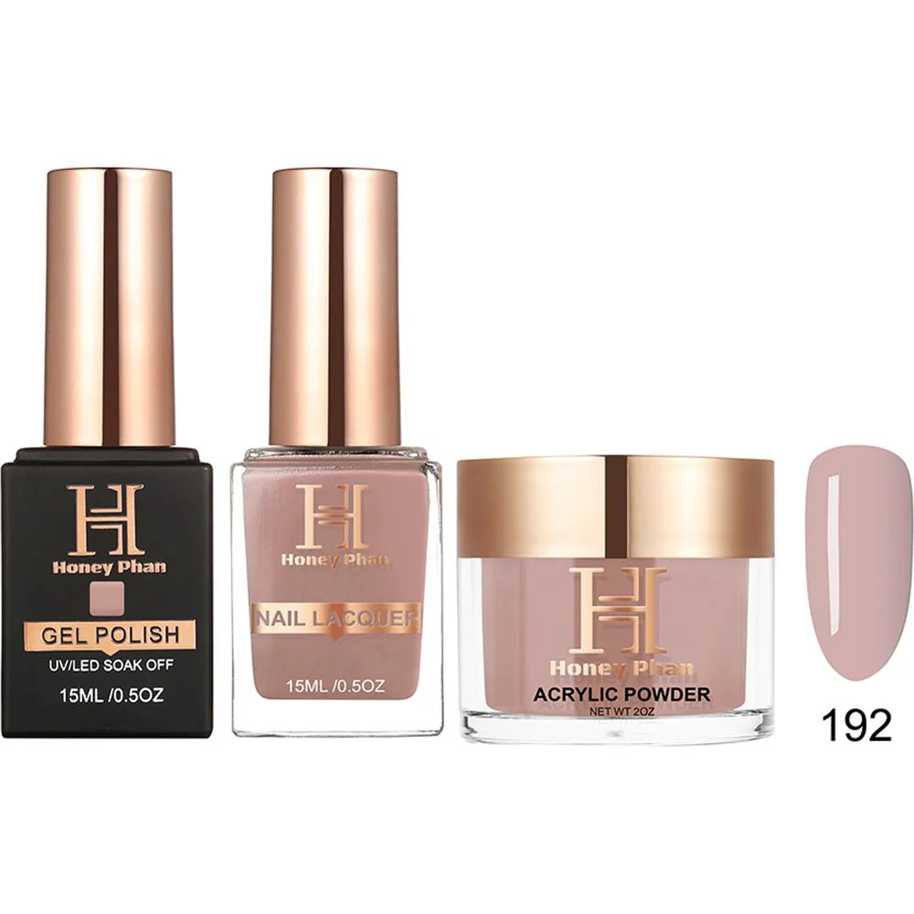 Honey's Nail Secret Combo - UV/LED Soak Off Gel Polish 0.5 oz. + Nail Lacquer 0.5 oz. + Acrylic Powder 2 oz. - #HP 192