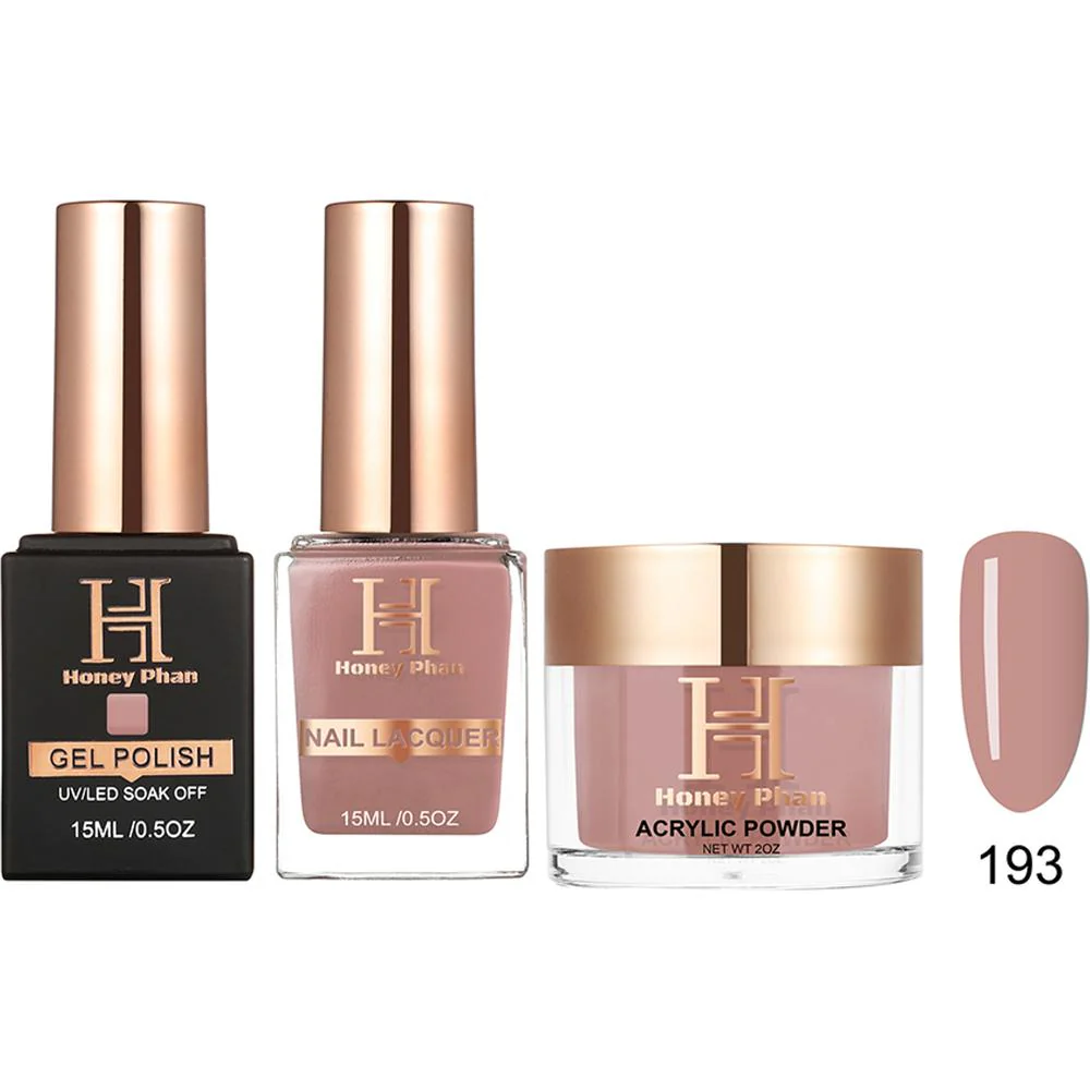 Honey's Nail Secret Combo - UV/LED Soak Off Gel Polish 0.5 oz. + Nail Lacquer 0.5 oz. + Acrylic Powder 2 oz. - #HP 193