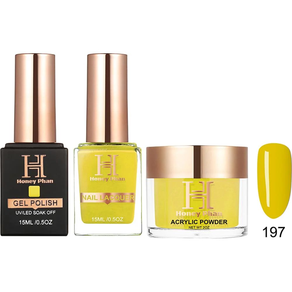 Honey's Nail Secret Combo - UV/LED Soak Off Gel Polish 0.5 oz. + Nail Lacquer 0.5 oz. + Acrylic Powder 2 oz. - #HP 197