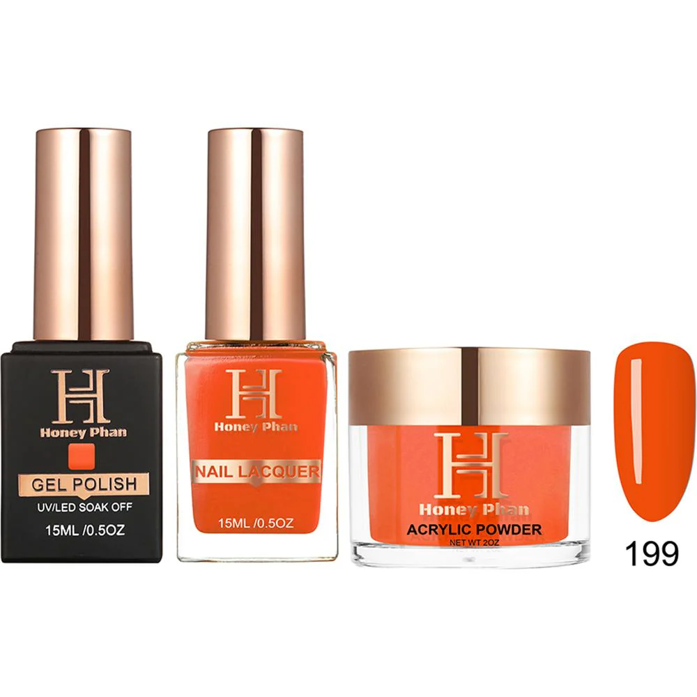 Honey's Nail Secret Combo - UV/LED Soak Off Gel Polish 0.5 oz. + Nail Lacquer 0.5 oz. + Acrylic Powder 2 oz. - #HP 199