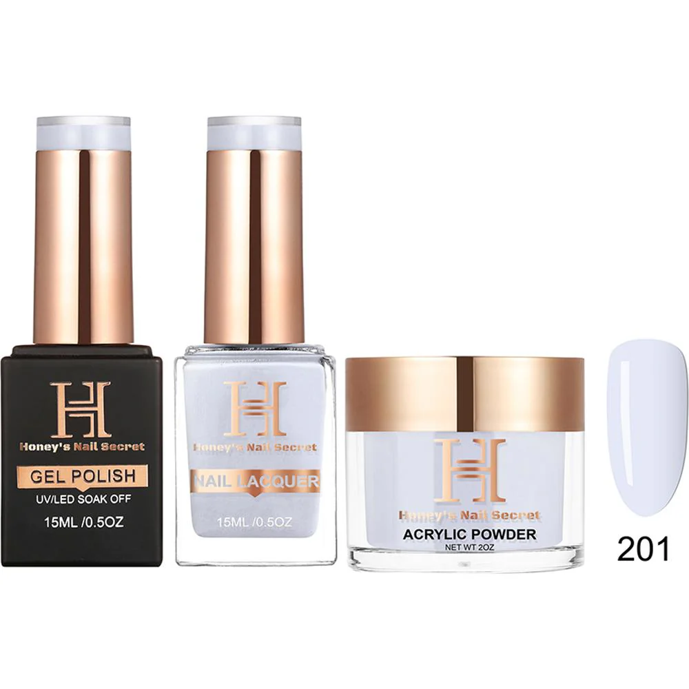 Honey's Nail Secret Combo - UV/LED Soak Off Gel Polish 0.5 oz. + Nail Lacquer 0.5 oz. + Acrylic Powder 2 oz. - #HP 201