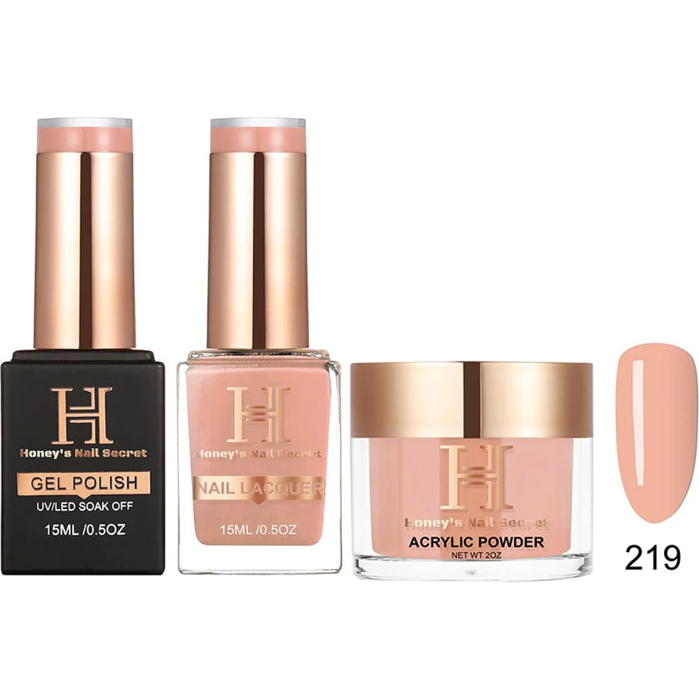 Honey's Nail Secret Combo - UV/LED Soak Off Gel Polish 0.5 oz. + Nail Lacquer 0.5 oz. + Acrylic Powder 2 oz. - #HP 219