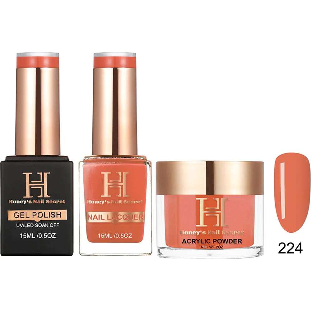 Honey's Nail Secret Combo - UV/LED Soak Off Gel Polish 0.5 oz. + Nail Lacquer 0.5 oz. + Acrylic Powder 2 oz. - #HP 224