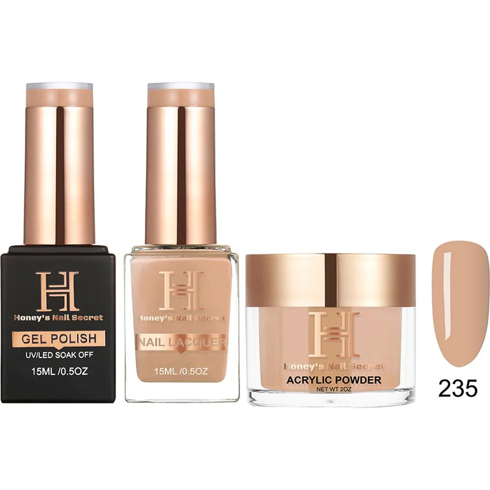 Honey's Nail Secret Combo - UV/LED Soak Off Gel Polish 0.5 oz. + Nail Lacquer 0.5 oz. + Acrylic Powder 2 oz. - #HP 235