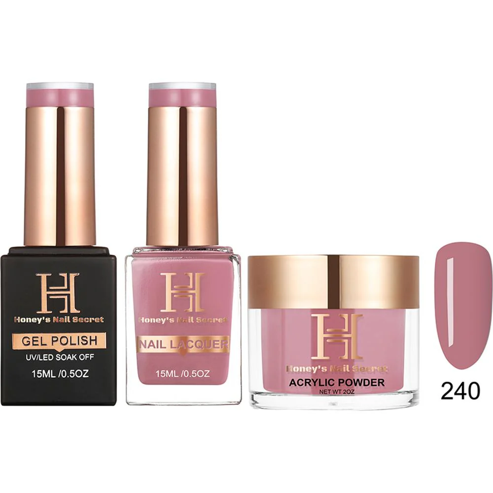Honey's Nail Secret Combo - UV/LED Soak Off Gel Polish 0.5 oz. + Nail Lacquer 0.5 oz. + Acrylic Powder 2 oz. - #HP 240