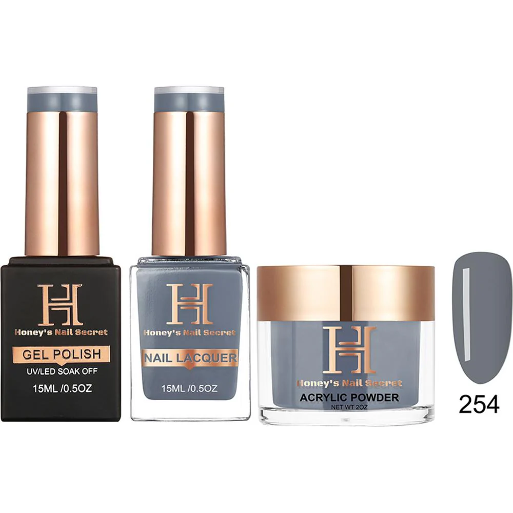 Honey's Nail Secret Combo - UV/LED Soak Off Gel Polish 0.5 oz. + Nail Lacquer 0.5 oz. + Acrylic Powder 2 oz. - #HP 254