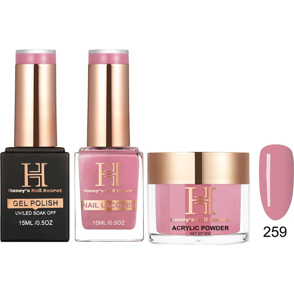 Honey's Nail Secret Combo - UV/LED Soak Off Gel Polish 0.5 oz. + Nail Lacquer 0.5 oz. + Acrylic Powder 2 oz. - #HP 259