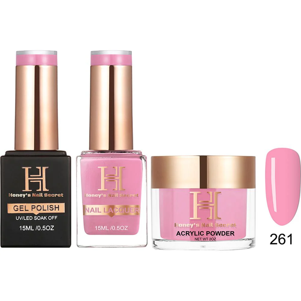 Honey's Nail Secret Combo - UV/LED Soak Off Gel Polish 0.5 oz. + Nail Lacquer 0.5 oz. + Acrylic Powder 2 oz. - #HP 261