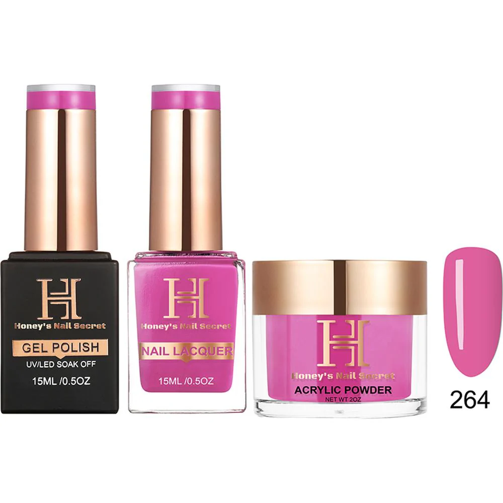 Honey's Nail Secret Combo - UV/LED Soak Off Gel Polish 0.5 oz. + Nail Lacquer 0.5 oz. + Acrylic Powder 2 oz. - #HP 264