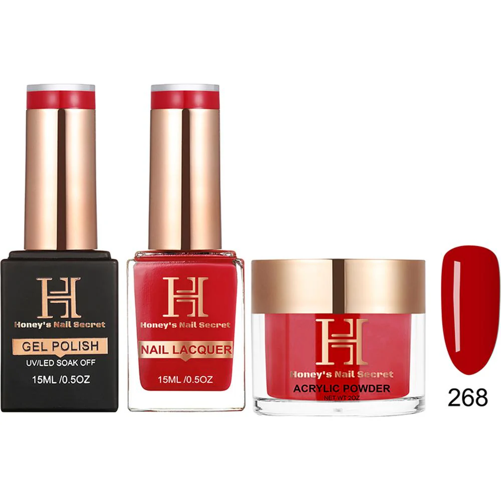 Honey's Nail Secret Combo - UV/LED Soak Off Gel Polish 0.5 oz. + Nail Lacquer 0.5 oz. + Acrylic Powder 2 oz. - #HP 268