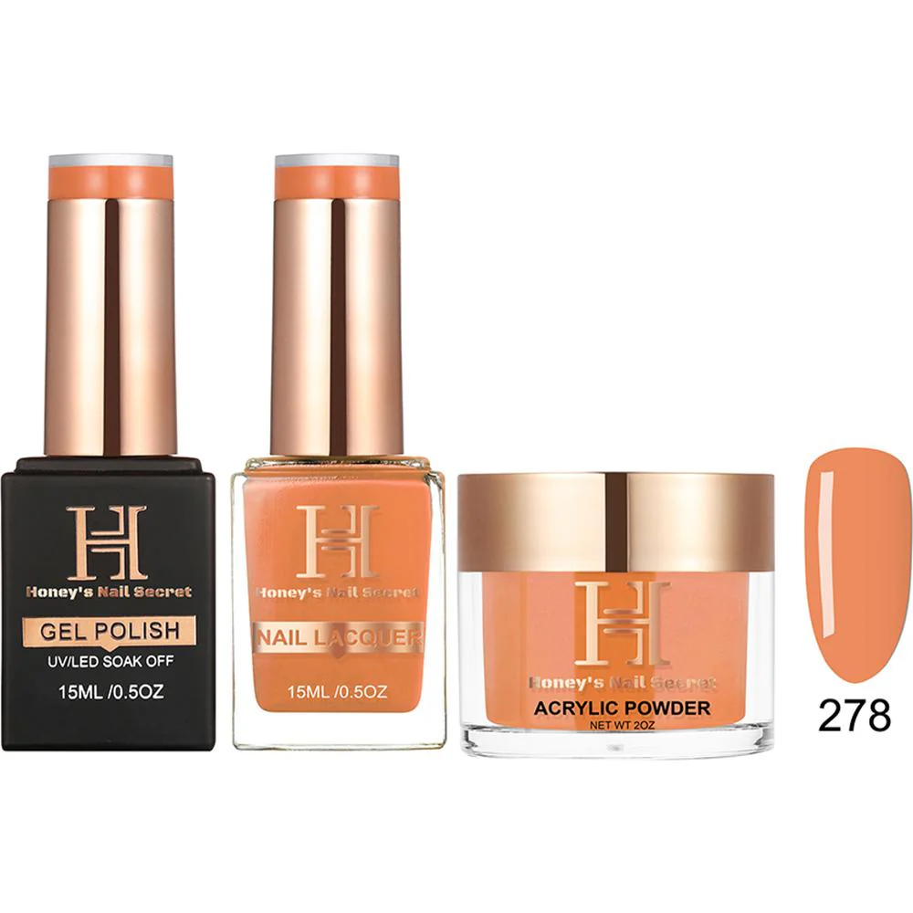 Honey's Nail Secret Combo - UV/LED Soak Off Gel Polish 0.5 oz. + Nail Lacquer 0.5 oz. + Acrylic Powder 2 oz. - #HP 278
