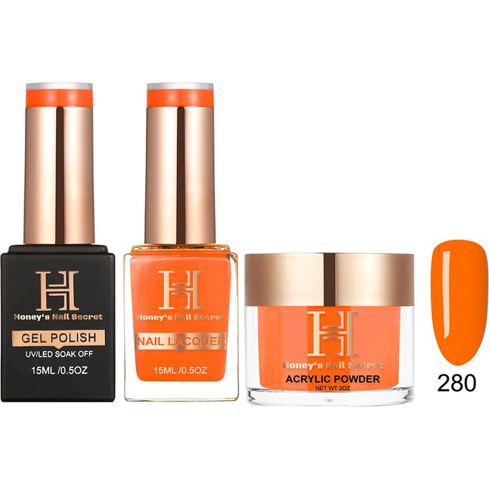 Honey's Nail Secret Combo - UV/LED Soak Off Gel Polish 0.5 oz. + Nail Lacquer 0.5 oz. + Acrylic Powder 2 oz. - #HP 280