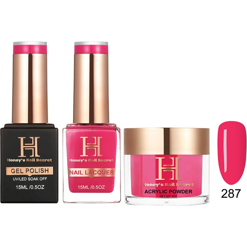 Honey's Nail Secret Combo - UV/LED Soak Off Gel Polish 0.5 oz. + Nail Lacquer 0.5 oz. + Acrylic Powder 2 oz. - #HP 287