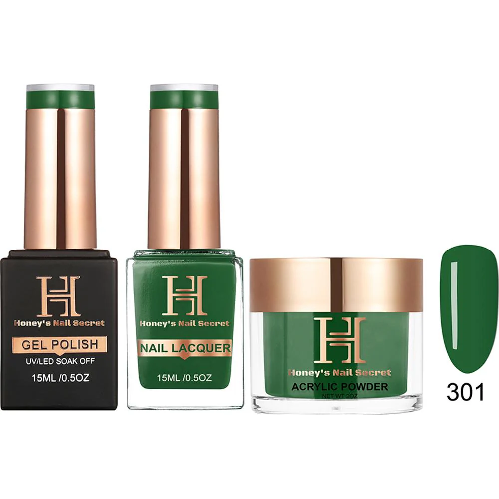 Honey's Nail Secret Combo - UV/LED Soak Off Gel Polish 0.5 oz. + Nail Lacquer 0.5 oz. + Acrylic Powder 2 oz. - #HP 301