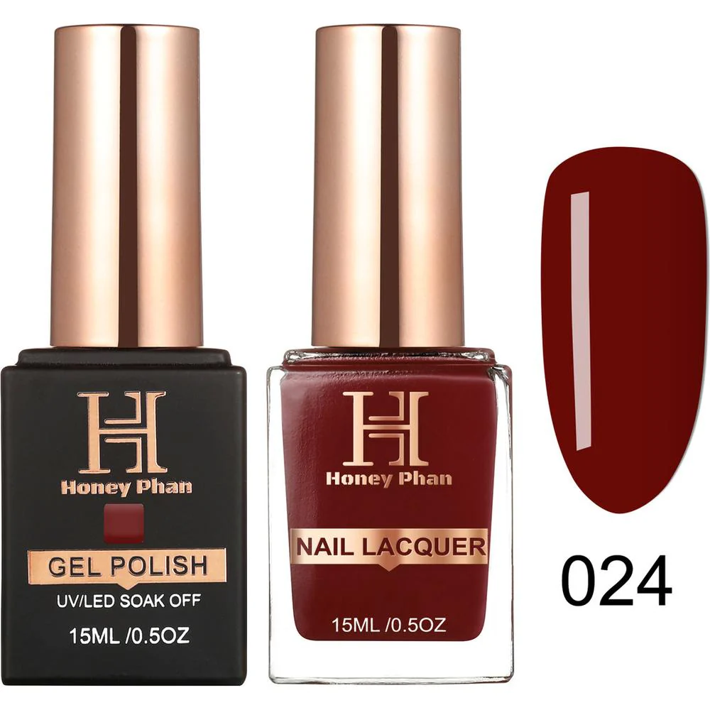 Honey's Nail Secret Duo - UV/LED Soak Off Gel Polish 0.5 oz. + Nail Lacquer 0.5 oz. - #HP 024