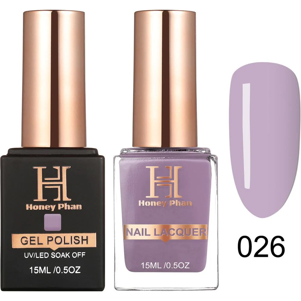 Honey's Nail Secret Duo - UV/LED Soak Off Gel Polish 0.5 oz. + Nail Lacquer 0.5 oz. - #HP 026