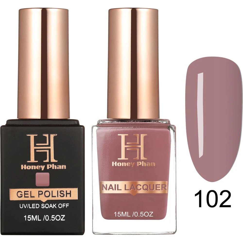 Honey's Nail Secret Duo - UV/LED Soak Off Gel Polish 0.5 oz. + Nail Lacquer 0.5 oz. - #HP 102