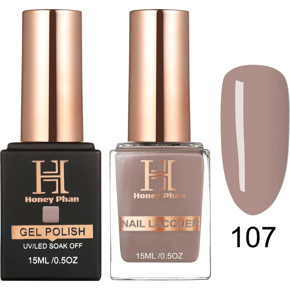 Honey's Nail Secret Duo - UV/LED Soak Off Gel Polish 0.5 oz. + Nail Lacquer 0.5 oz. - #HP 107