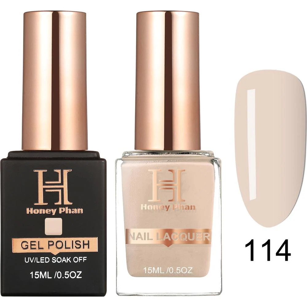 Honey's Nail Secret Duo - UV/LED Soak Off Gel Polish 0.5 oz. + Nail Lacquer 0.5 oz. - #HP 114