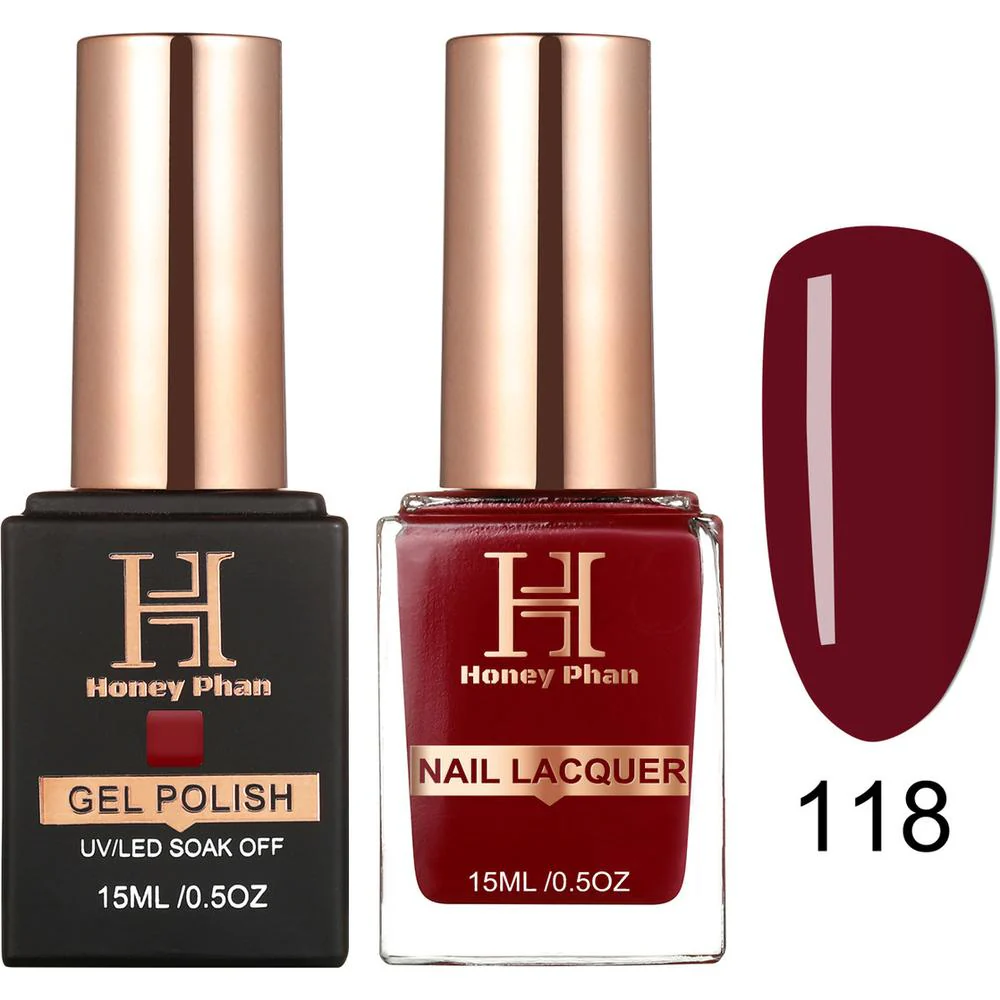 Honey's Nail Secret Duo - UV/LED Soak Off Gel Polish 0.5 oz. + Nail Lacquer 0.5 oz. - #HP 118