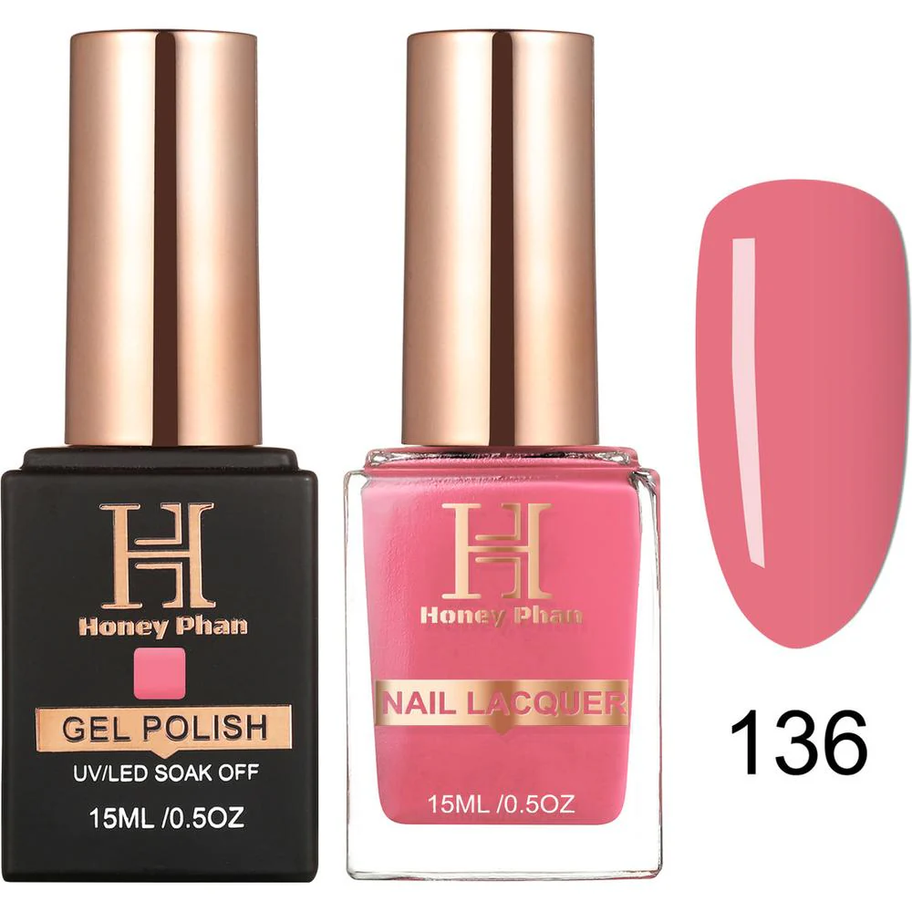 Honey's Nail Secret Duo - UV/LED Soak Off Gel Polish 0.5 oz. + Nail Lacquer 0.5 oz. - #HP 136