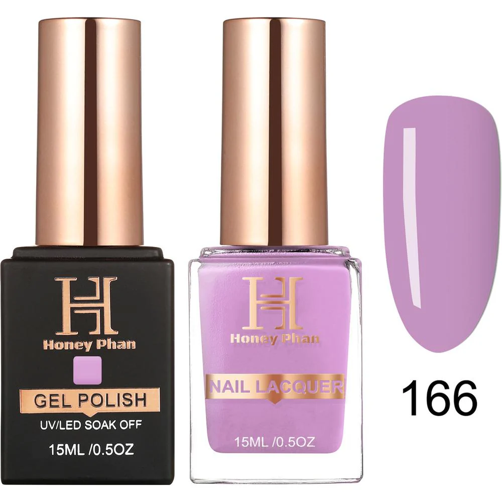 Honey's Nail Secret Duo - UV/LED Soak Off Gel Polish 0.5 oz. + Nail Lacquer 0.5 oz. - #HP 166