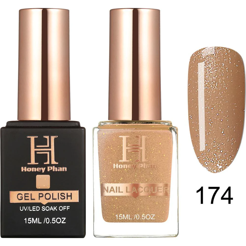 Honey's Nail Secret Duo - UV/LED Soak Off Gel Polish 0.5 oz. + Nail Lacquer 0.5 oz. - #HP 174
