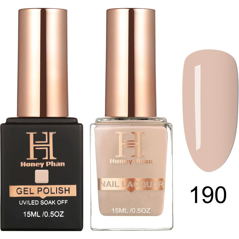 Honey's Nail Secret Duo - UV/LED Soak Off Gel Polish 0.5 oz. + Nail Lacquer 0.5 oz. - #HP 190