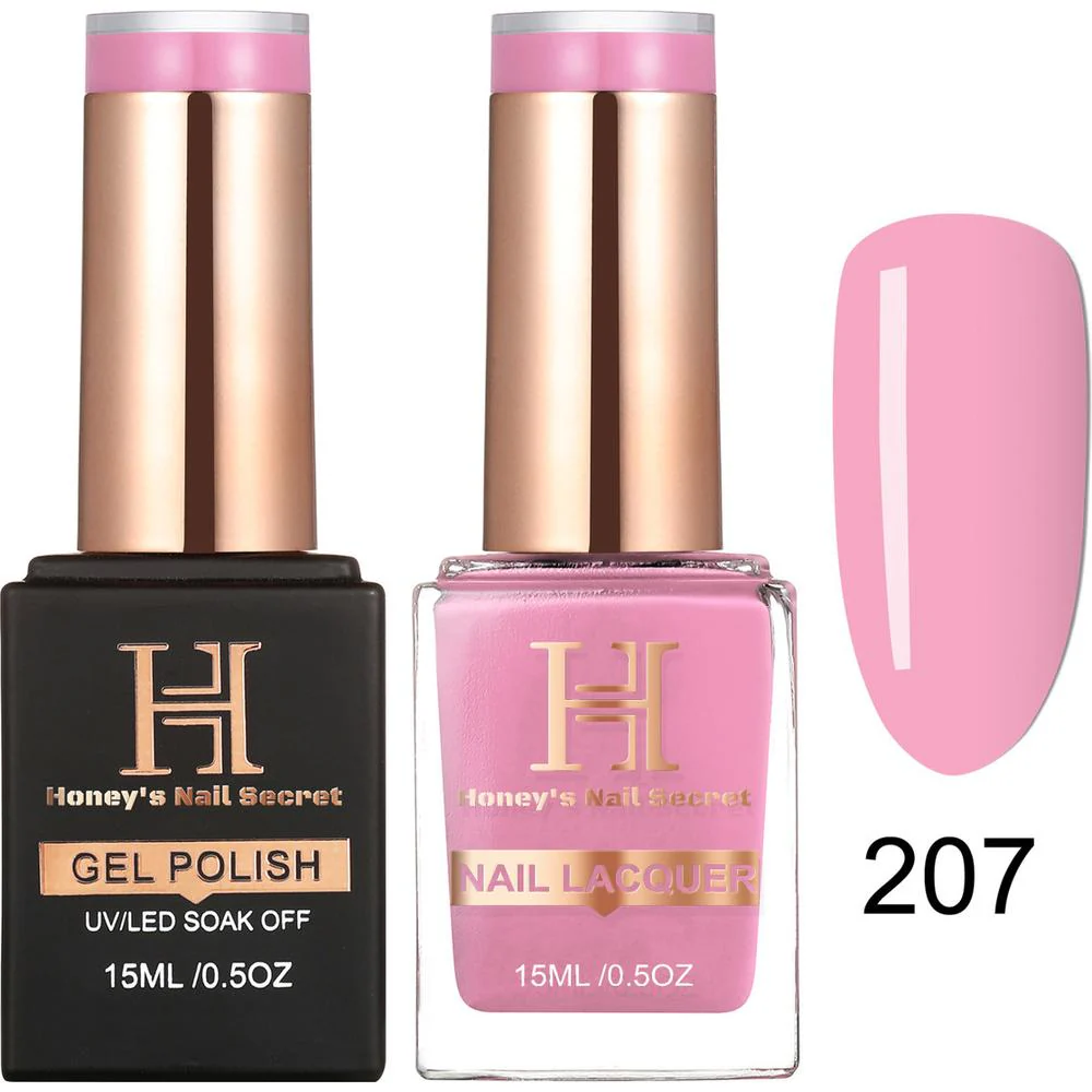 Honey's Nail Secret Duo - UV/LED Soak Off Gel Polish 0.5 oz. + Nail Lacquer 0.5 oz. - #HP 207