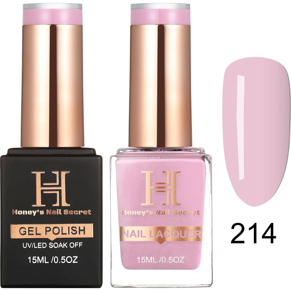 Honey's Nail Secret Duo - UV/LED Soak Off Gel Polish 0.5 oz. + Nail Lacquer 0.5 oz. - #HP 214