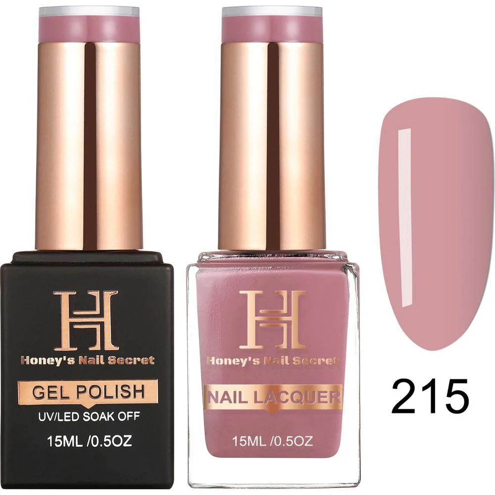 Honey's Nail Secret Duo - UV/LED Soak Off Gel Polish 0.5 oz. + Nail Lacquer 0.5 oz. - #HP 215