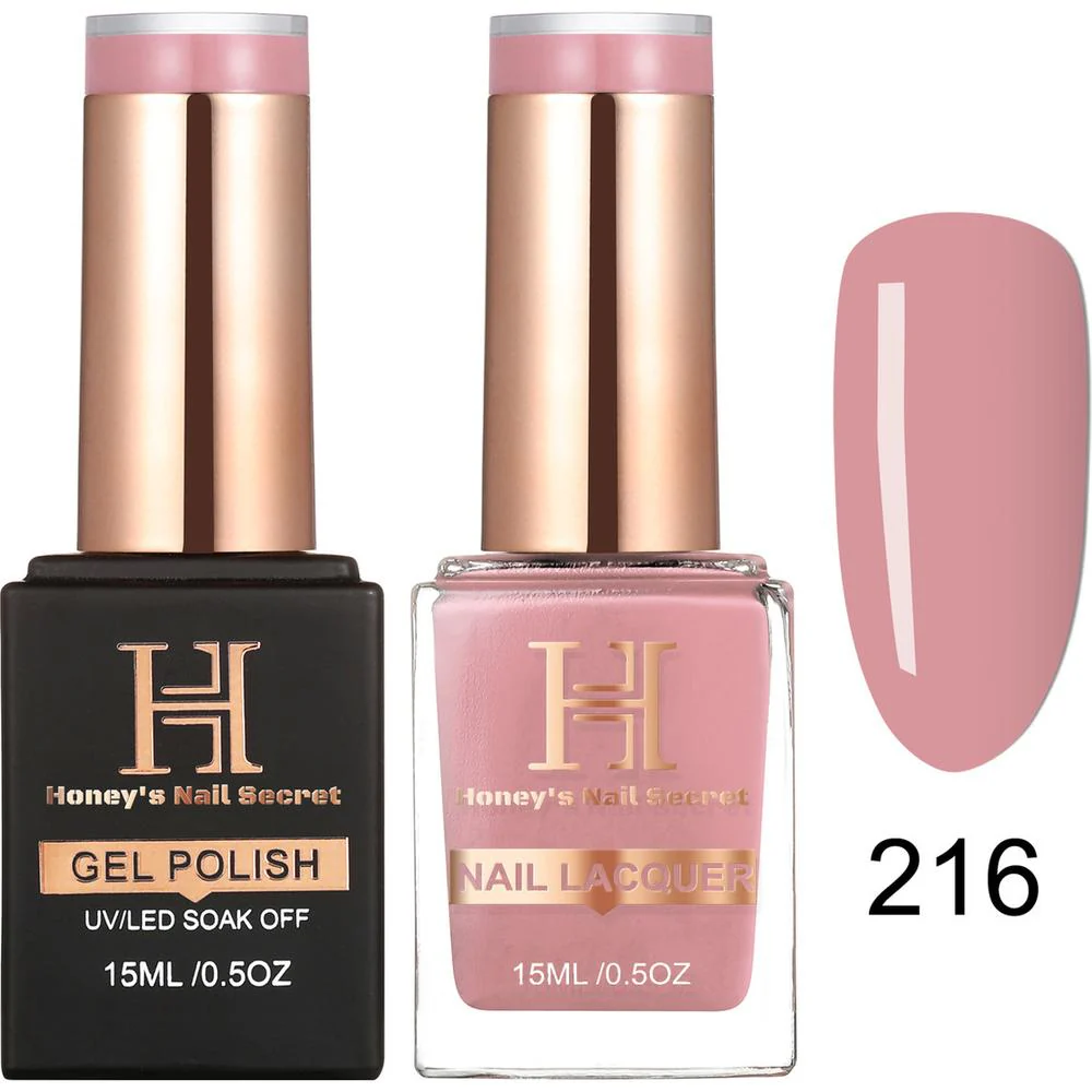 Honey's Nail Secret Duo - UV/LED Soak Off Gel Polish 0.5 oz. + Nail Lacquer 0.5 oz. - #HP 216