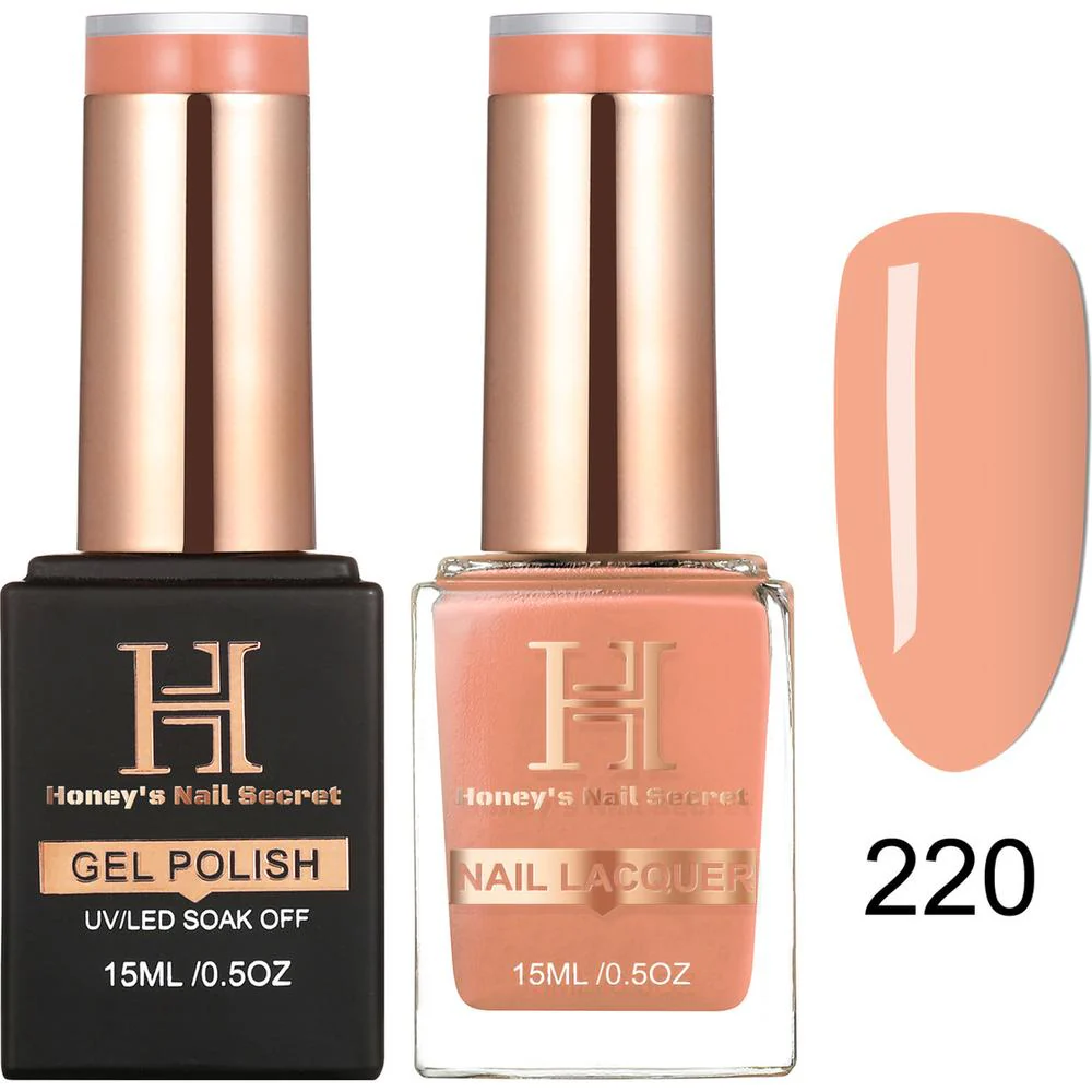 Honey's Nail Secret Duo - UV/LED Soak Off Gel Polish 0.5 oz. + Nail Lacquer 0.5 oz. - #HP 220