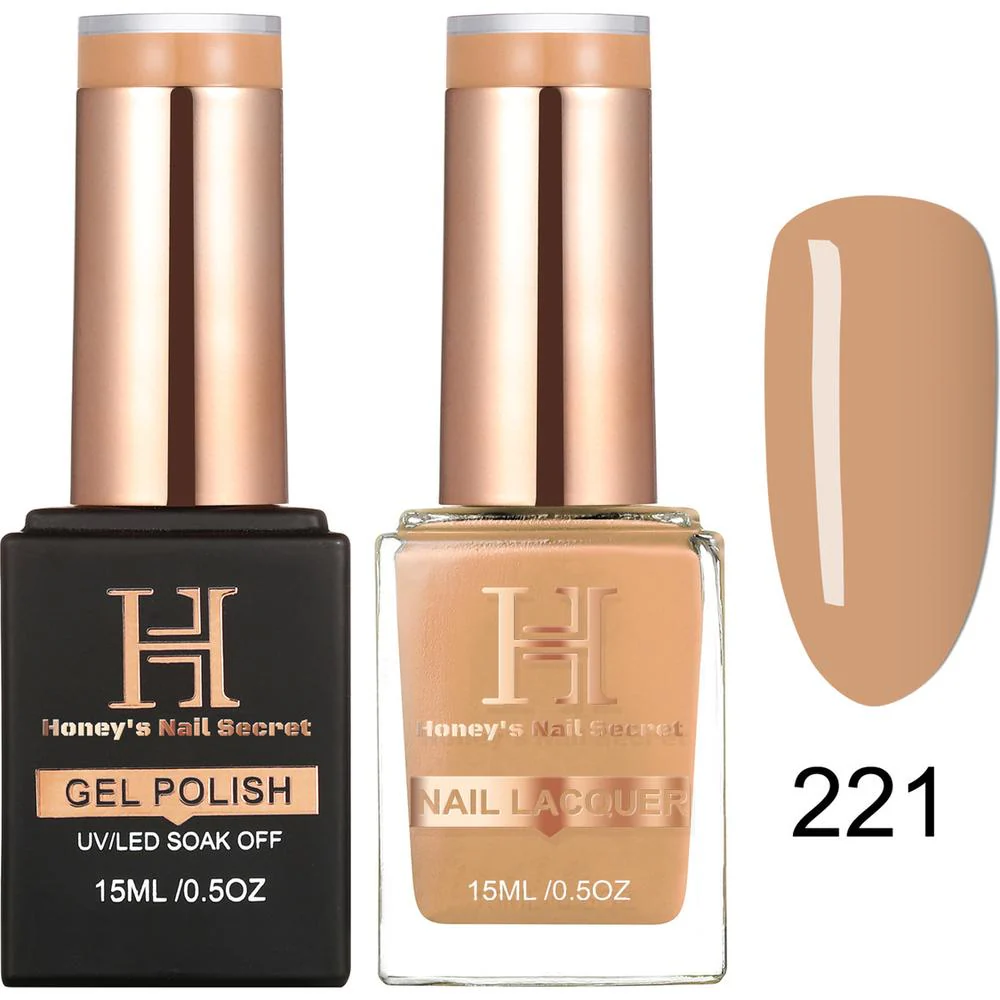 Honey's Nail Secret Duo - UV/LED Soak Off Gel Polish 0.5 oz. + Nail Lacquer 0.5 oz. - #HP 221
