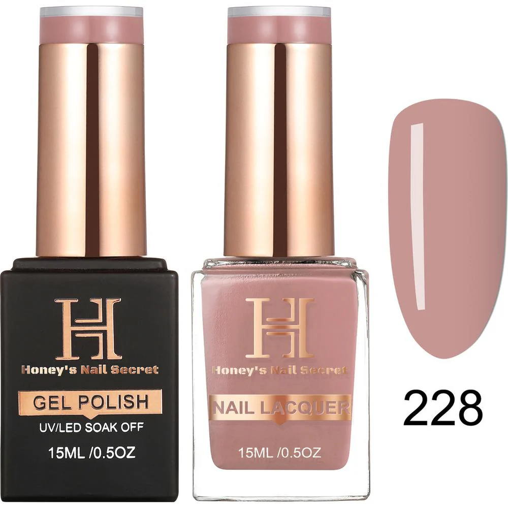 Honey's Nail Secret Duo - UV/LED Soak Off Gel Polish 0.5 oz. + Nail Lacquer 0.5 oz. - #HP 228