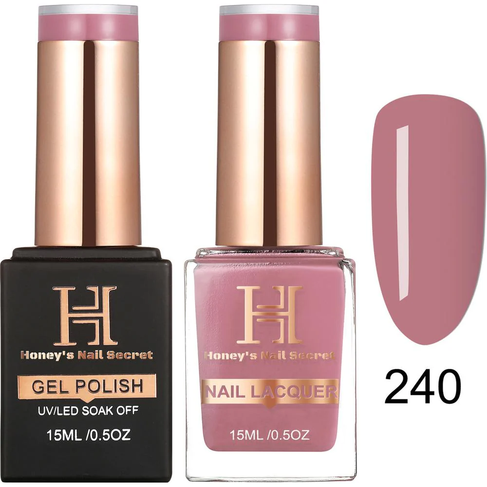 Honey's Nail Secret Duo - UV/LED Soak Off Gel Polish 0.5 oz. + Nail Lacquer 0.5 oz. - #HP 240