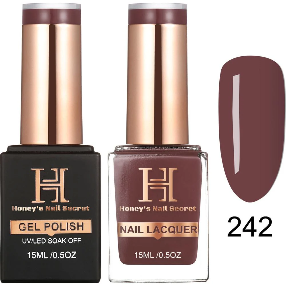 Honey's Nail Secret Duo - UV/LED Soak Off Gel Polish 0.5 oz. + Nail Lacquer 0.5 oz. - #HP 242