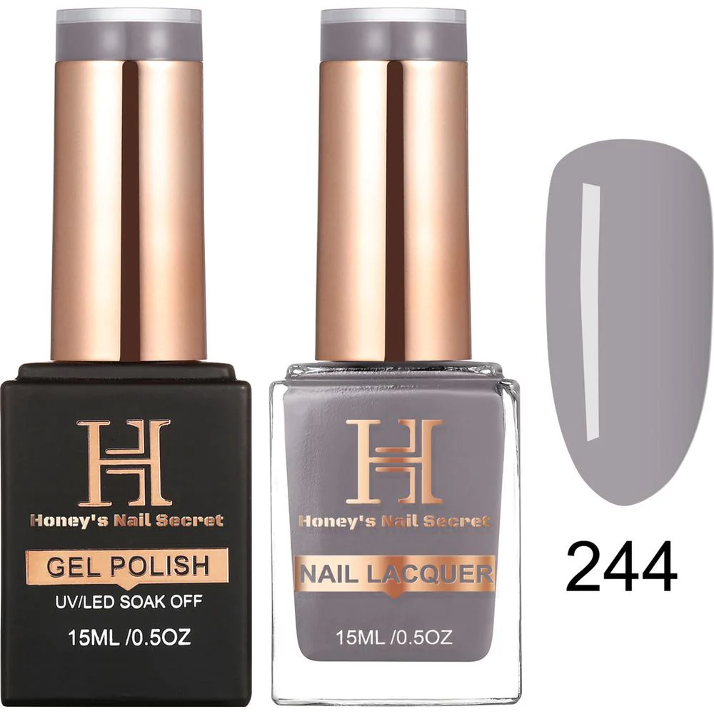 Honey's Nail Secret Duo - UV/LED Soak Off Gel Polish 0.5 oz. + Nail Lacquer 0.5 oz. - #HP 244