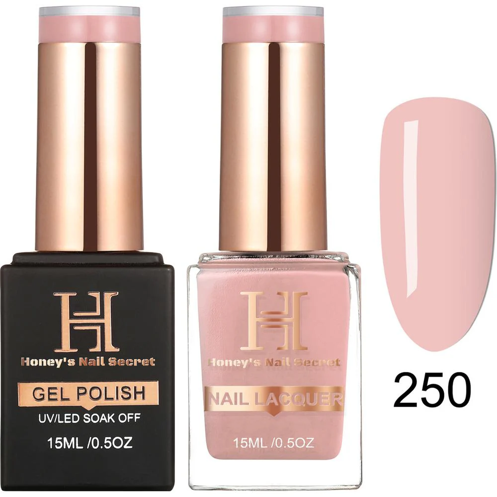 Honey's Nail Secret Duo - UV/LED Soak Off Gel Polish 0.5 oz. + Nail Lacquer 0.5 oz. - #HP 250