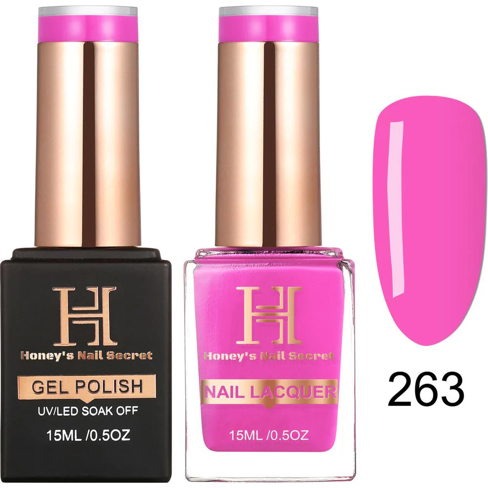 Honey's Nail Secret Duo - UV/LED Soak Off Gel Polish 0.5 oz. + Nail Lacquer 0.5 oz. - #HP 263