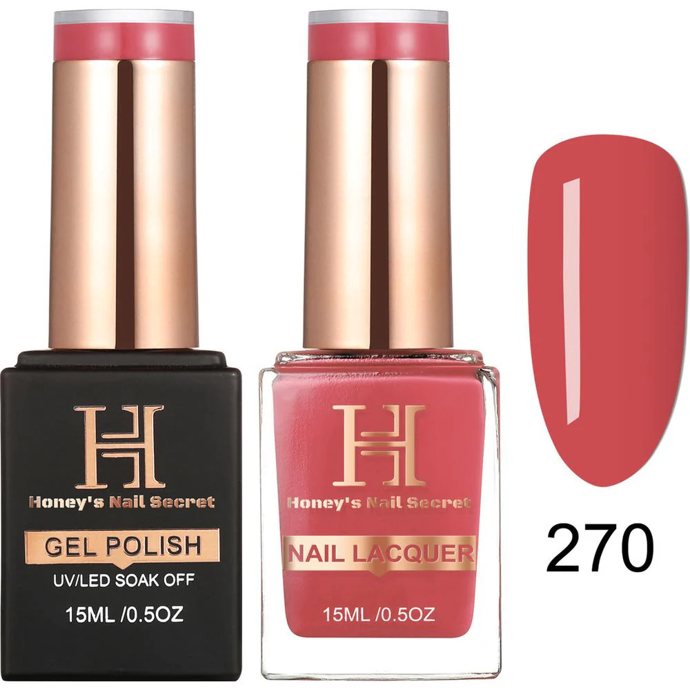 Honey's Nail Secret Duo - UV/LED Soak Off Gel Polish 0.5 oz. + Nail Lacquer 0.5 oz. - #HP 270