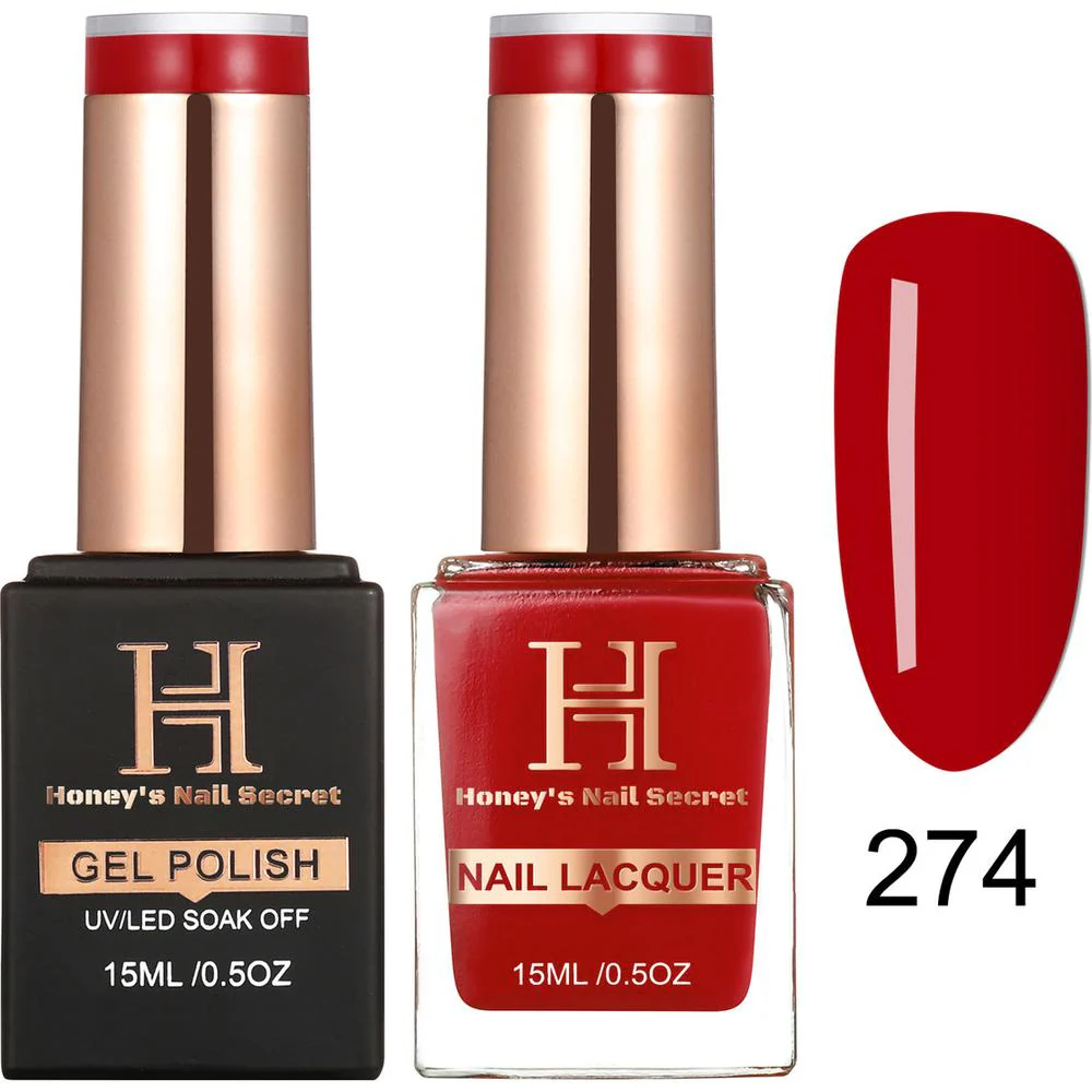 Honey's Nail Secret Duo - UV/LED Soak Off Gel Polish 0.5 oz. + Nail Lacquer 0.5 oz. - #HP 274